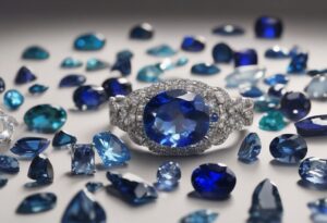 blue gemstones being evaluated for insurance salvage recovery with uscs professional jewelry salvors