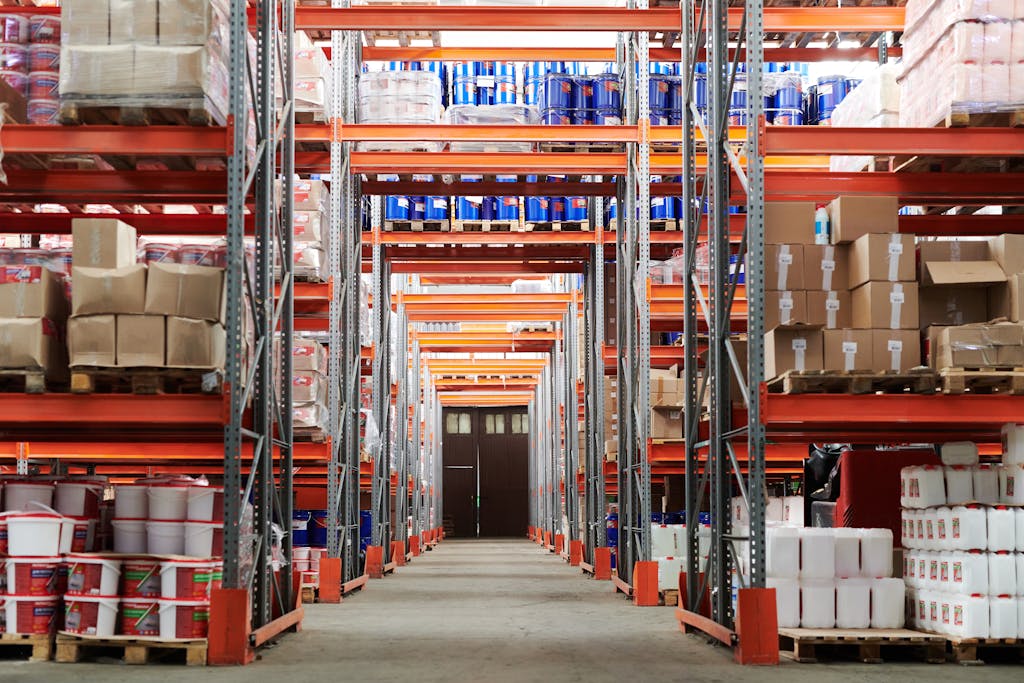 Inventory Management Warehouse with Concrete Floors at us claims solutions insurance salvors